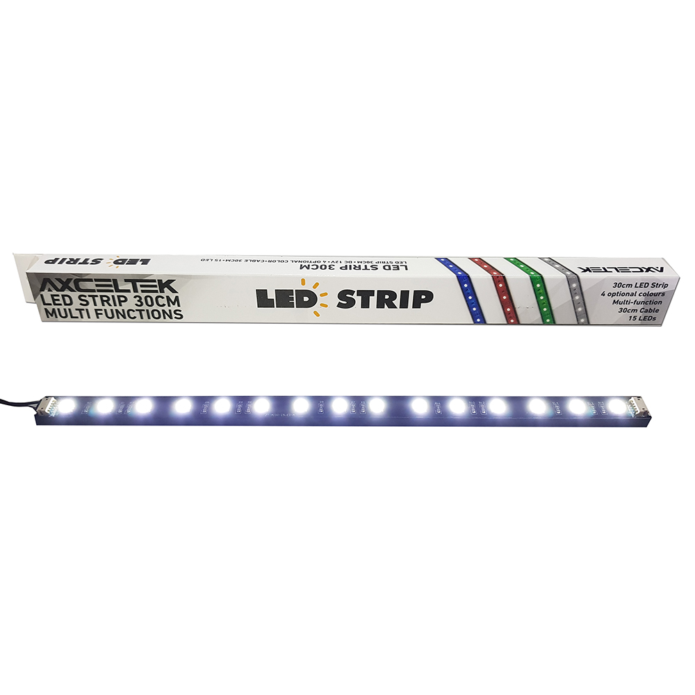 Axceltek LSW30 White LED Light Strip 300mm 15x LEDs