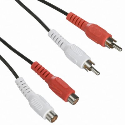 Audio Cable (QK-8077) 2 x RCA Plug - 2 x RCA Socket 2 Meters