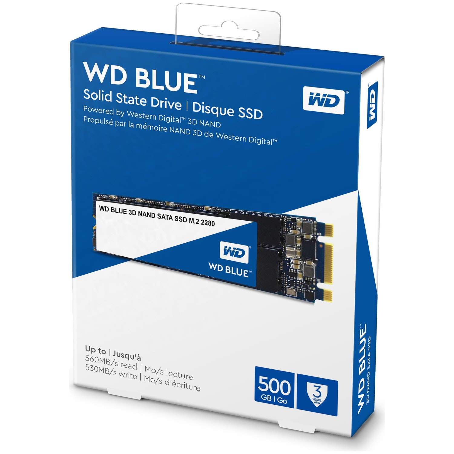 WD M.2 WDS500G2B0C 500GB (560/530MB/s) 3D NAND SSD (Blue)